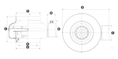 SKF-315 B Yuvarlak 1800 m³/h Kanal Fanı