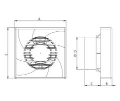 SBF-150 PLASTİK BANYO FANI  290 m³/h